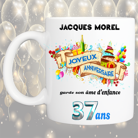 Mug personnalisé anniversaire âme d'enfance KDO UNIQUE