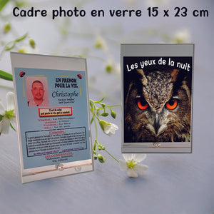 Cadre photo à personnaliser avec photo, texte, logo... en verre 15 x 23 cm  KDO UNIQUE Béziers