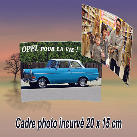 Cadre photo à personnaliser avec photo, texte, logo incurvé 20 x 15 KDO UNIQUE Béziers