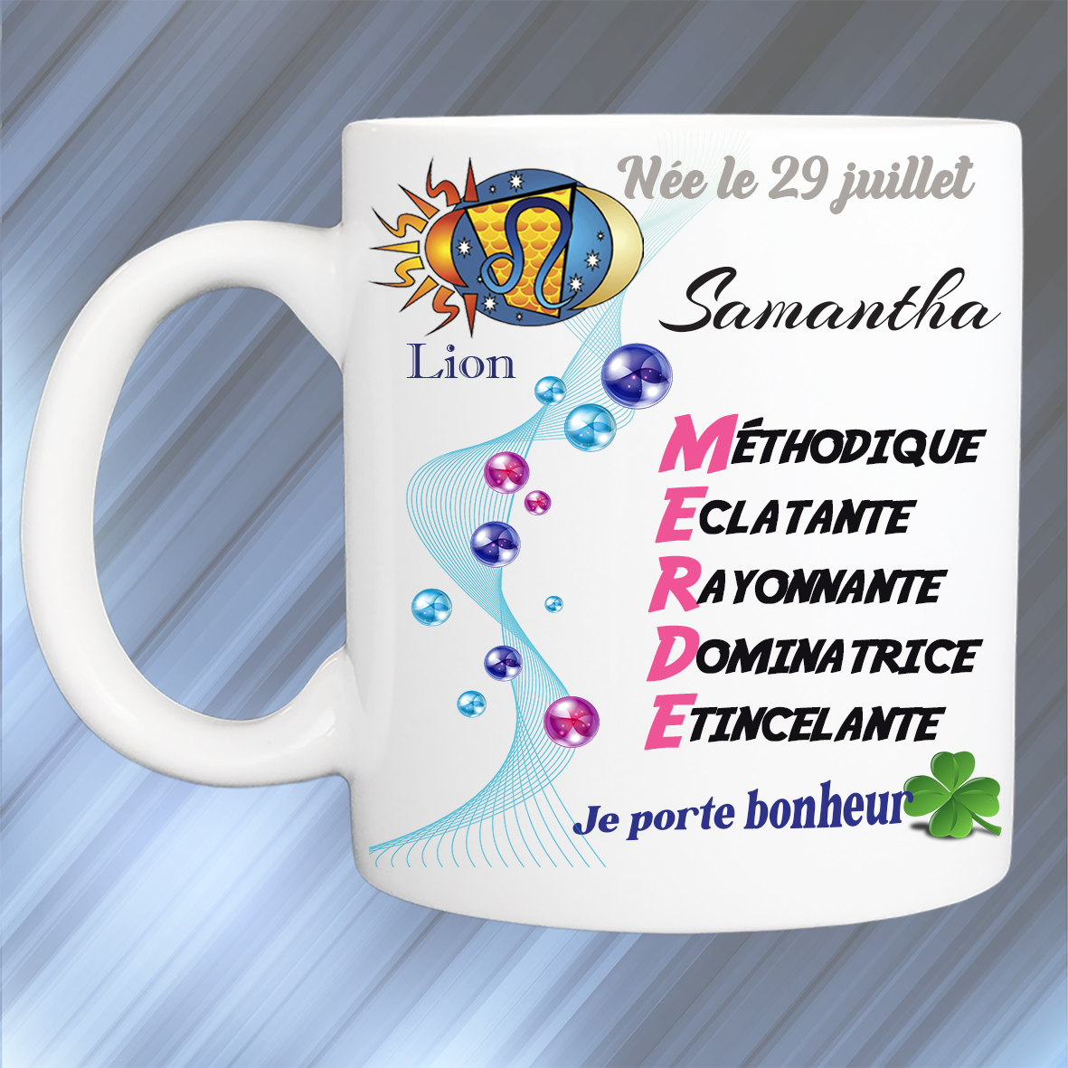 Mug personnalisé lion, prénom féminin KDO UNIQUE Béziers